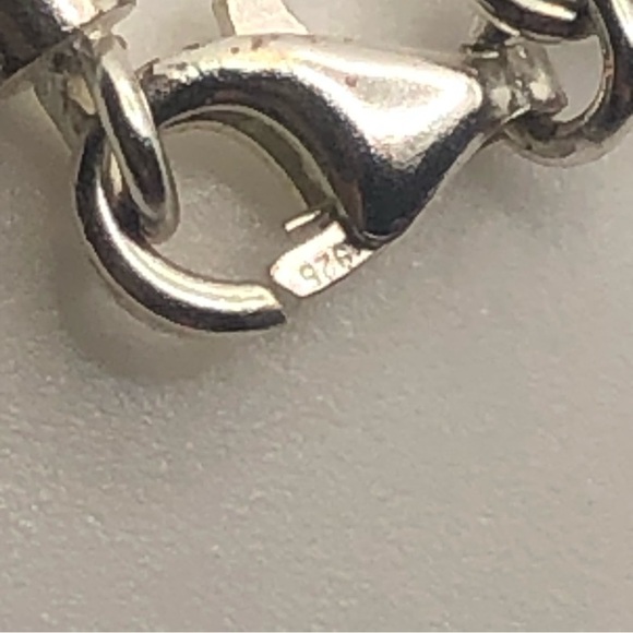STERLING Silver & CZ Black Cord Bracelet 7” - Vintage - Picture 7 of 9